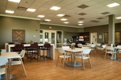 The on-site cafeteria area for residents during treatment.