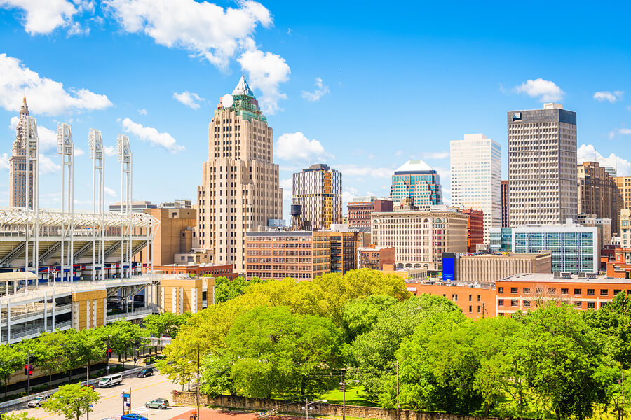 How COVID-19 is Impacting Addiction Treatment in Cleveland A daytime shot of the downtown Cleveland skyline.