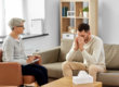 A man in recovery meeting with his therapist for individual treatment.